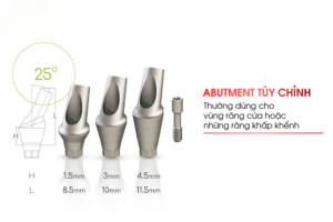 Cấu tạo cơ bản của trụ abutment implant